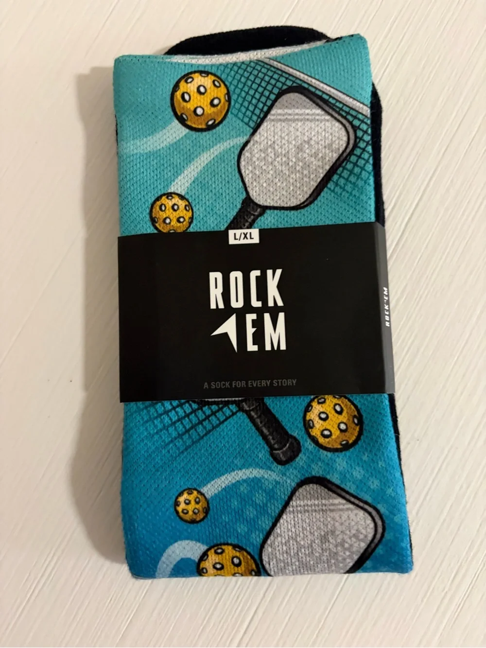 🎾🏓Unisex Viral Blue & Teal Pickleball Socks - L/XL 🏓🎾